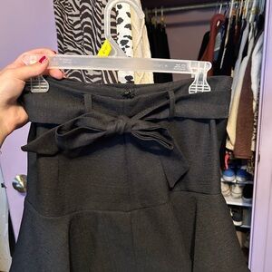 Glam Black A-Line Skirt with Bow